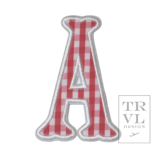 LETTER APPLIQUÉS - GINGHAM RED