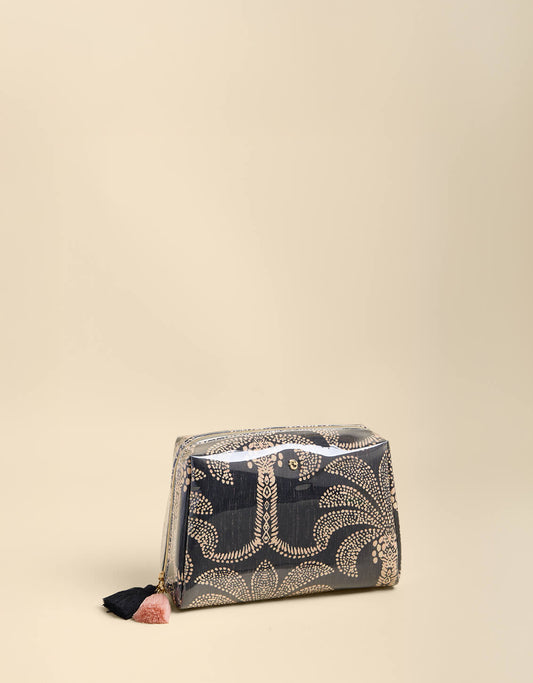 Large Cosmetic Pouch Bridge Street Palms Black