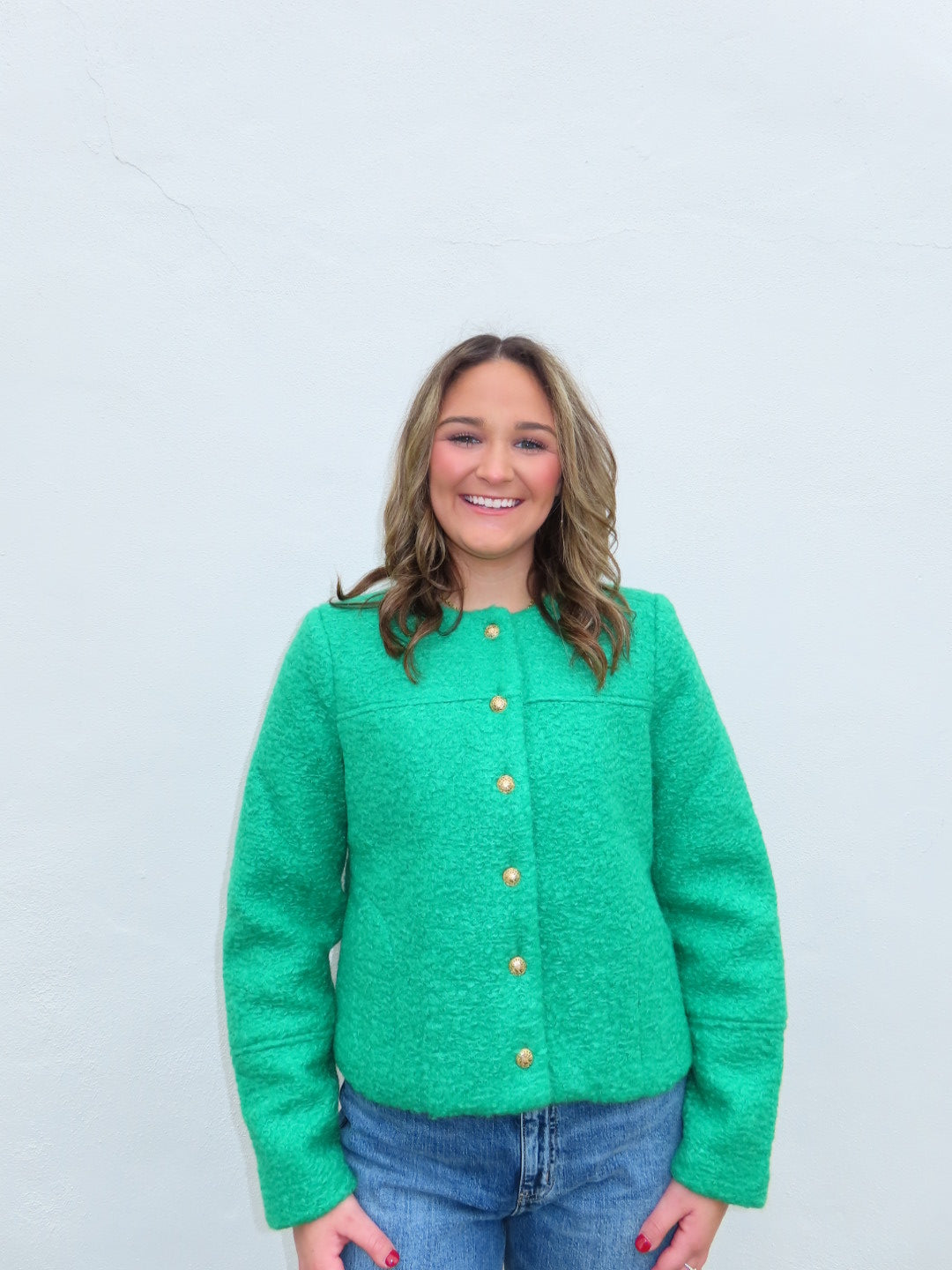 Button Up Boucle Jacket