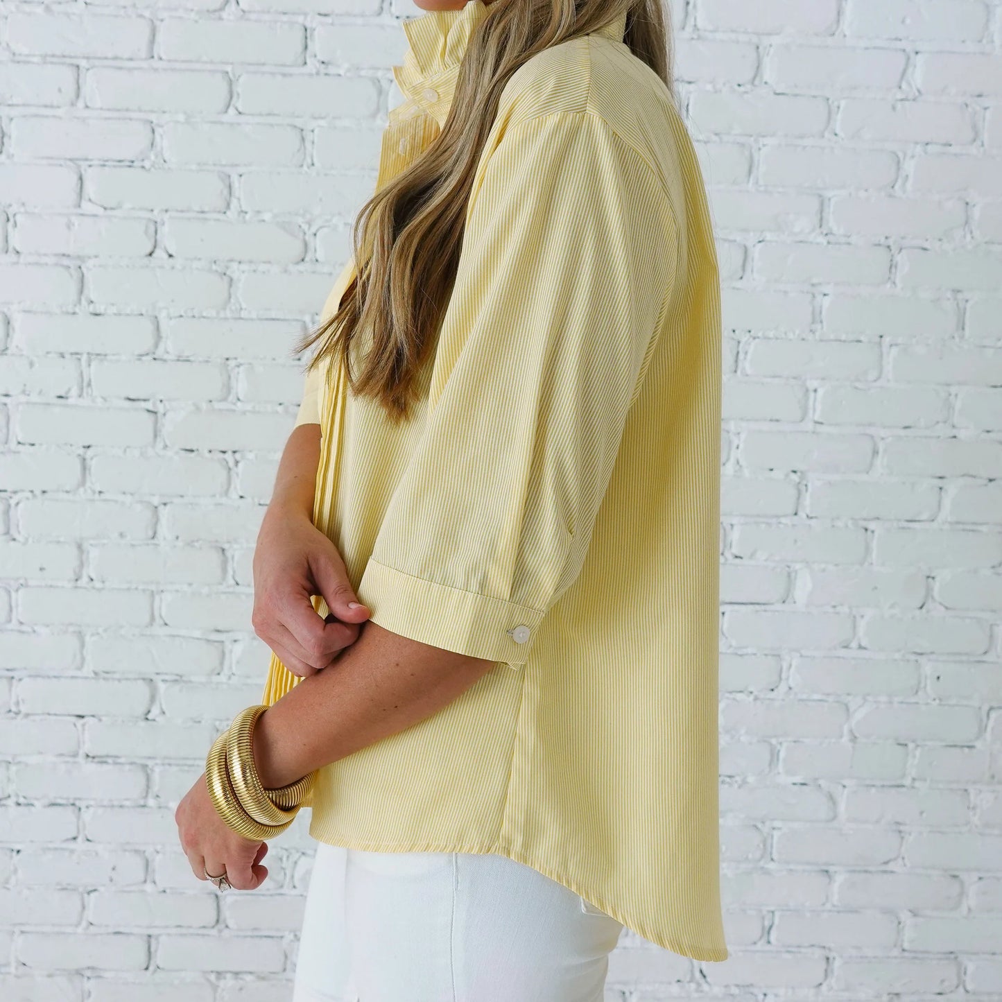 Payton Top Pale Yellow Stripe