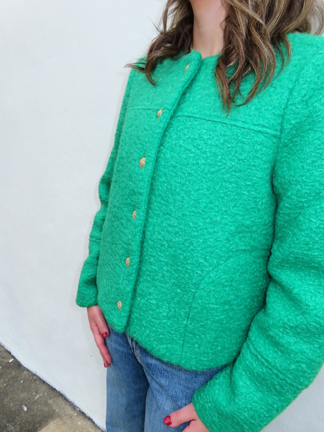 Button Up Boucle Jacket