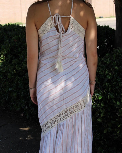 Halter Detail Tiered Dress