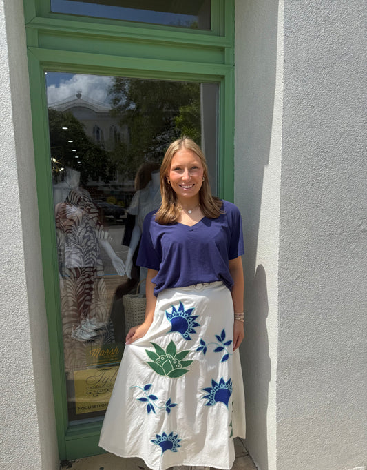 Embroidered Maxi Skirt