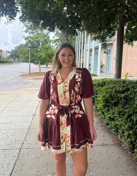 Burgundy Button Up Dress