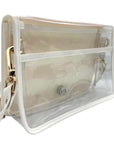 White Stadium Bag-orange gingham-navy lining-white bamboo stick