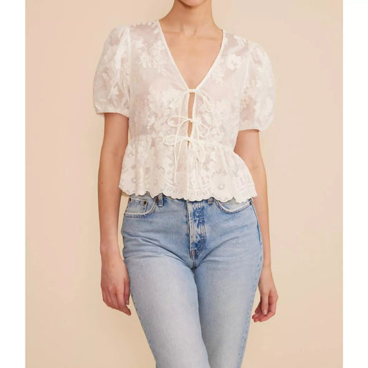 Xena Tie Ivory Top