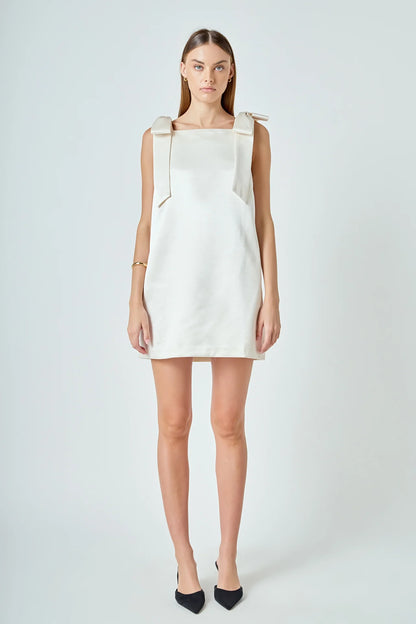 Satin Bow Mini Dress