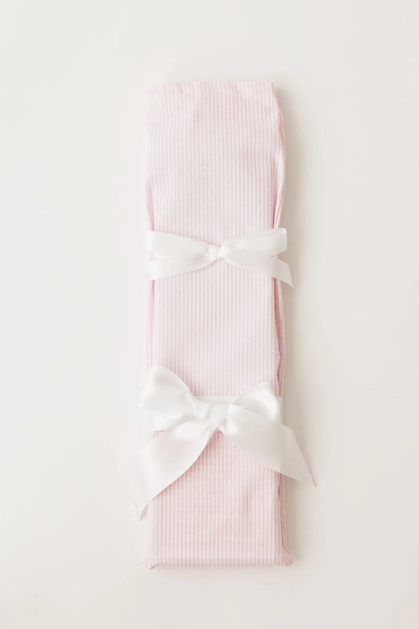 Pink Seersucker with White Ribbon Birthday Knife