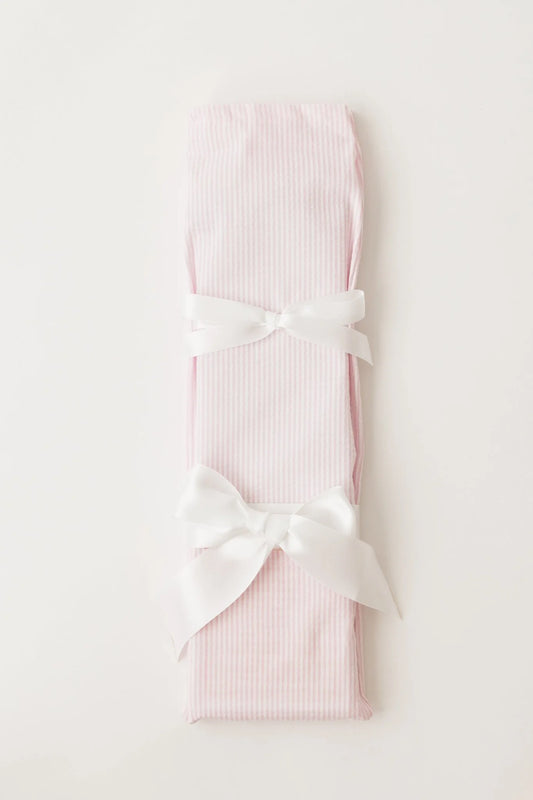 Pink Seersucker with White Ribbon Birthday Knife