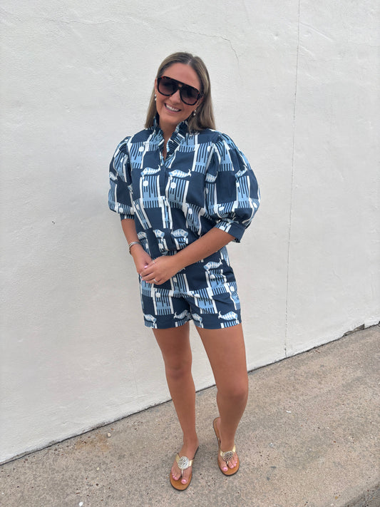 Laura Top Harbor Tile in Blues