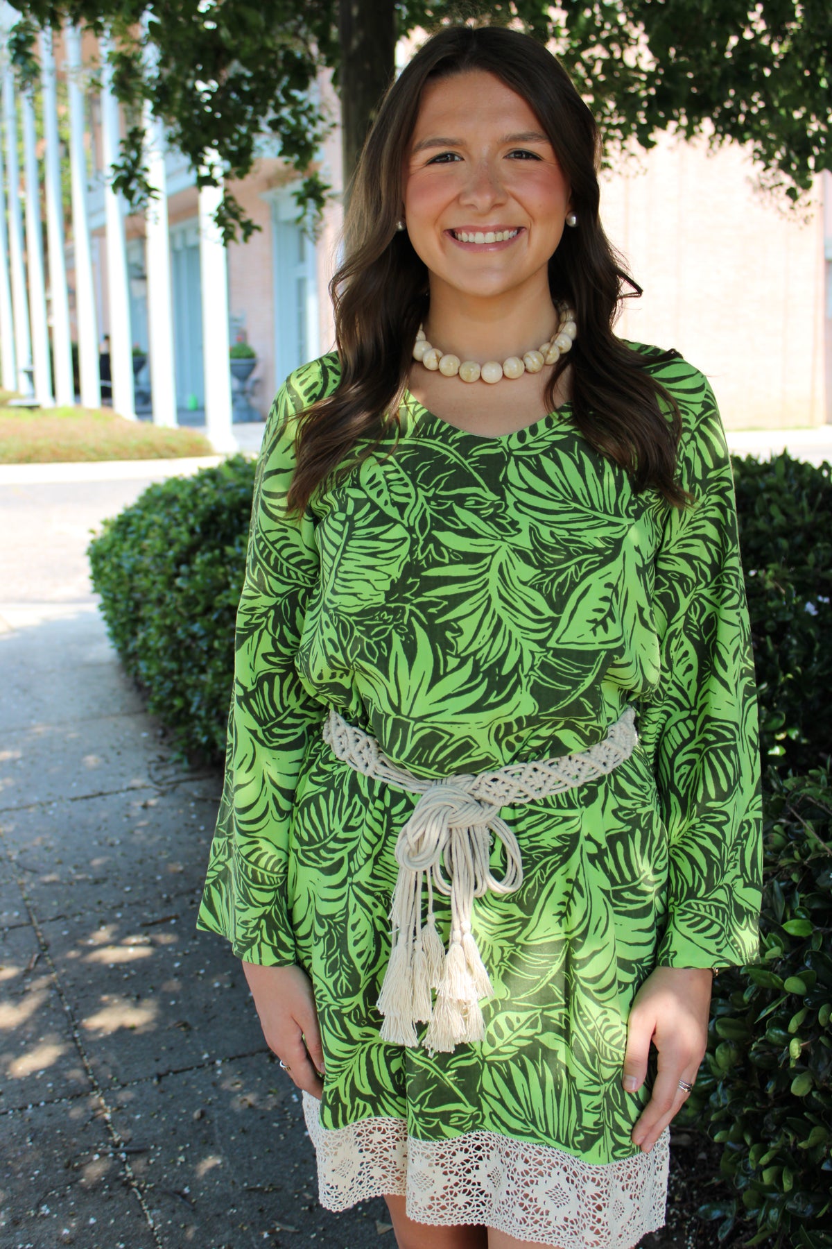 Palm Print Mini Dress