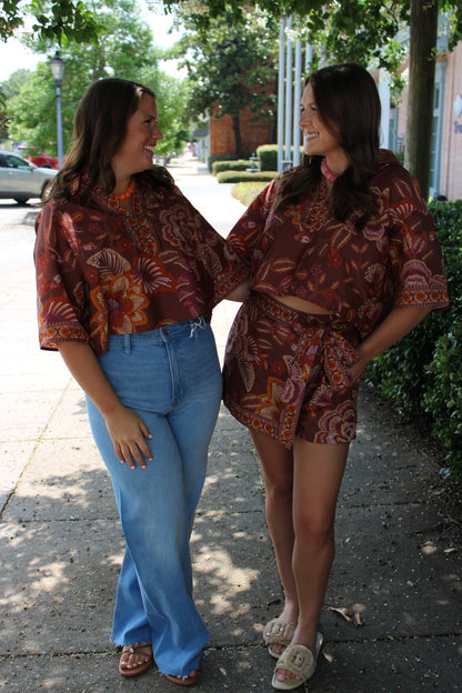 Terra Cotta Print Top