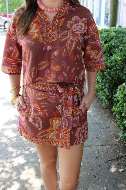 Terra Cotta Print Top