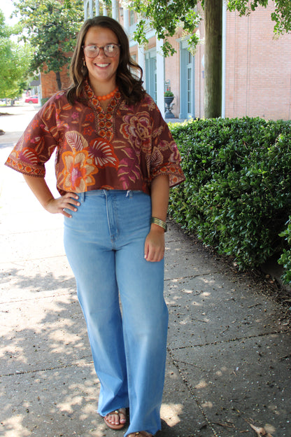Terra Cotta Print Top
