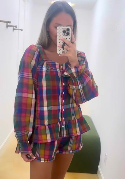 Multi Plaid Top