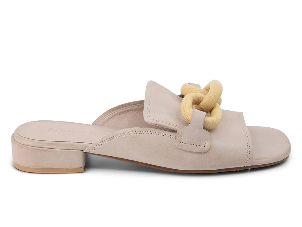Bell White Sand Leather Sandal by Chocolat Blu
