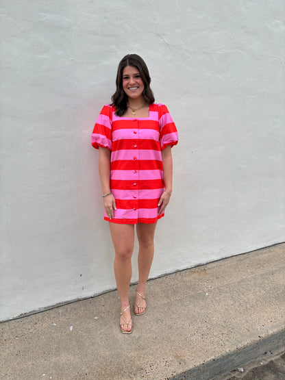 Pink/Orange Stripe Mini