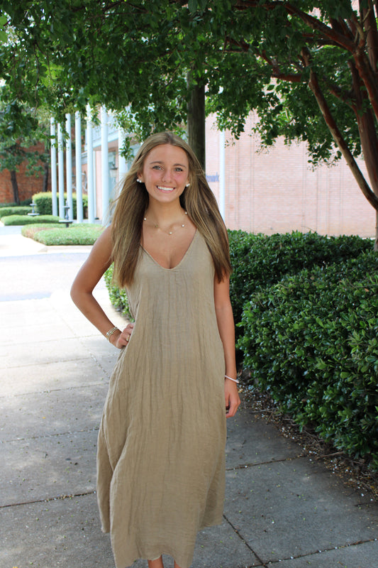 Linen Maxi Dress Earth