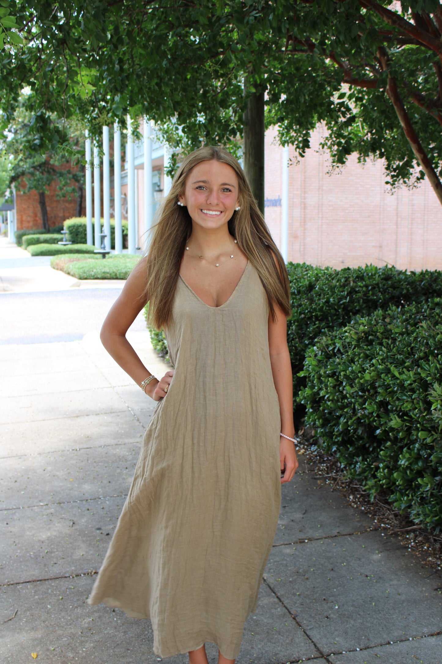 Linen Maxi Dress Earth