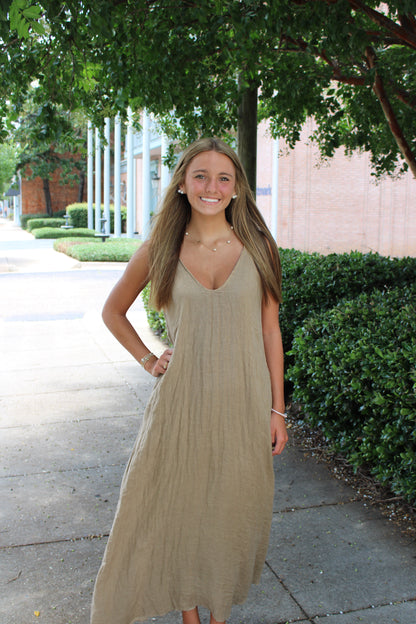 Linen Maxi Dress Earth