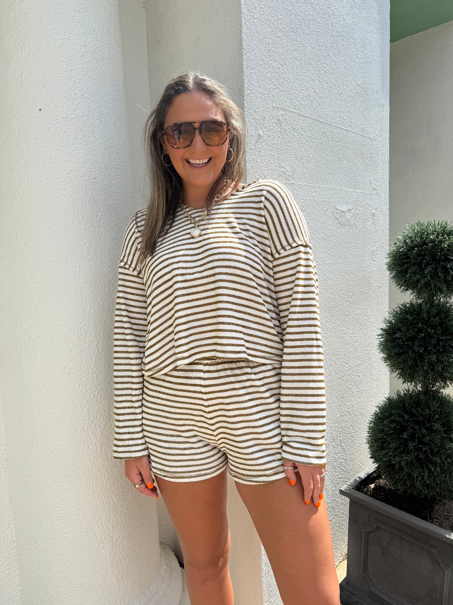 Hometown Textured Stripe Shorts