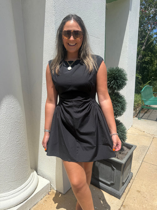 Side Panel Ruched Mini Dress