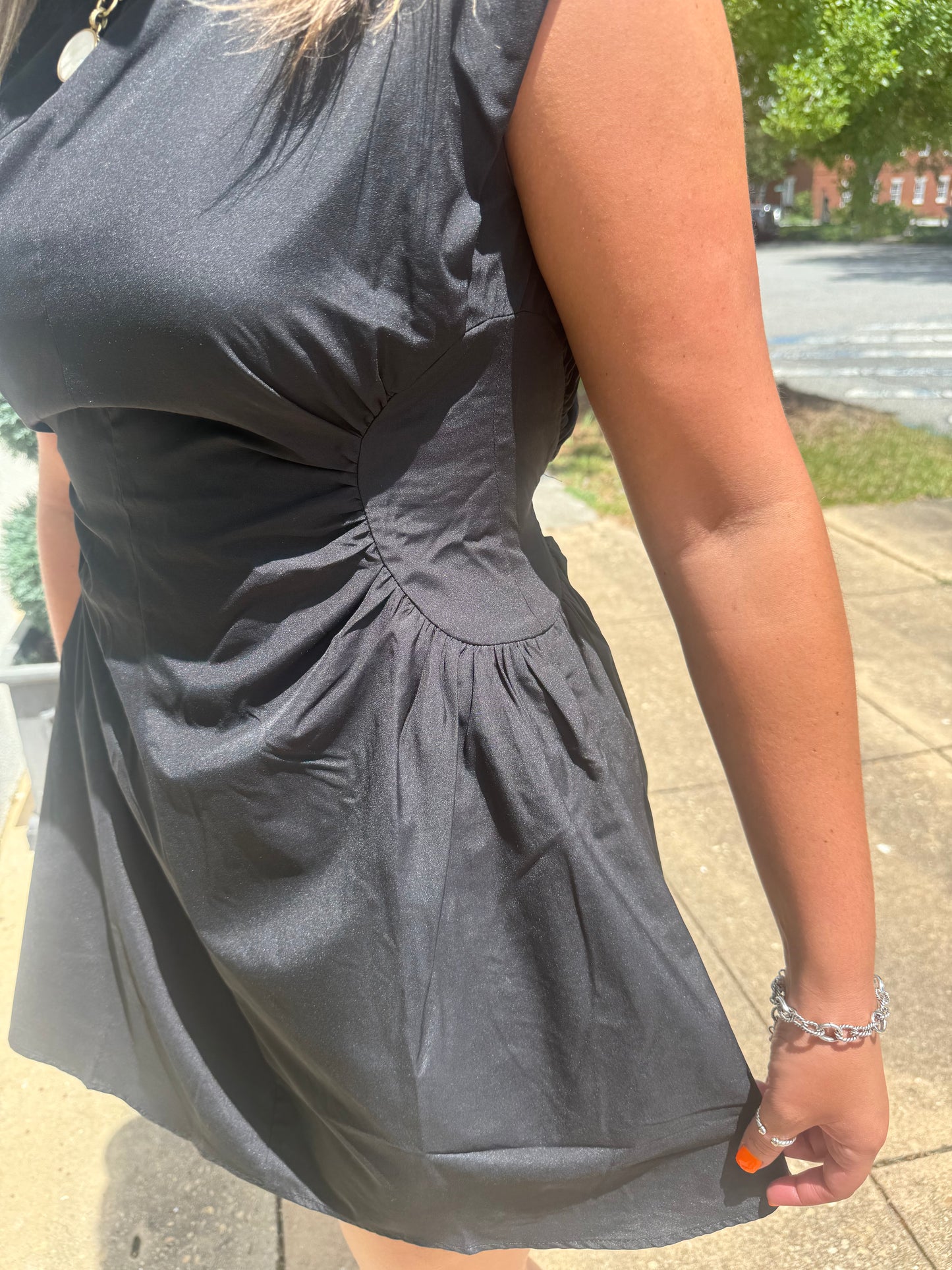 Side Panel Ruched Mini Dress