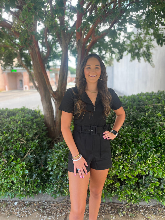 Lacy Denim Romper