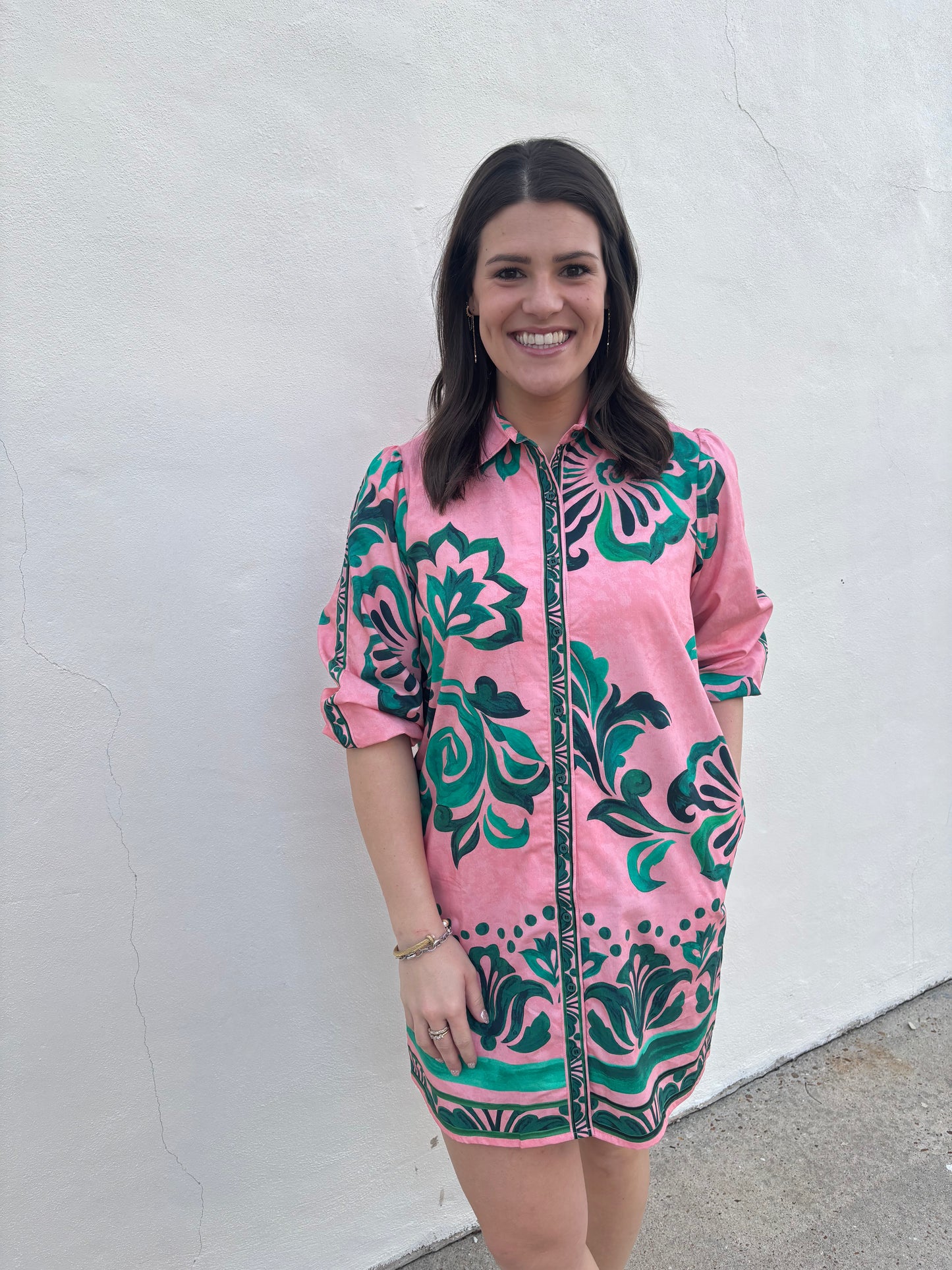 Ava Emerald Blush Dress