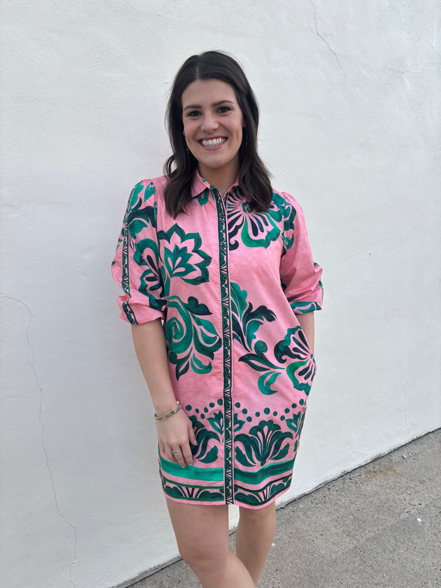 Ava Emerald Blush Dress