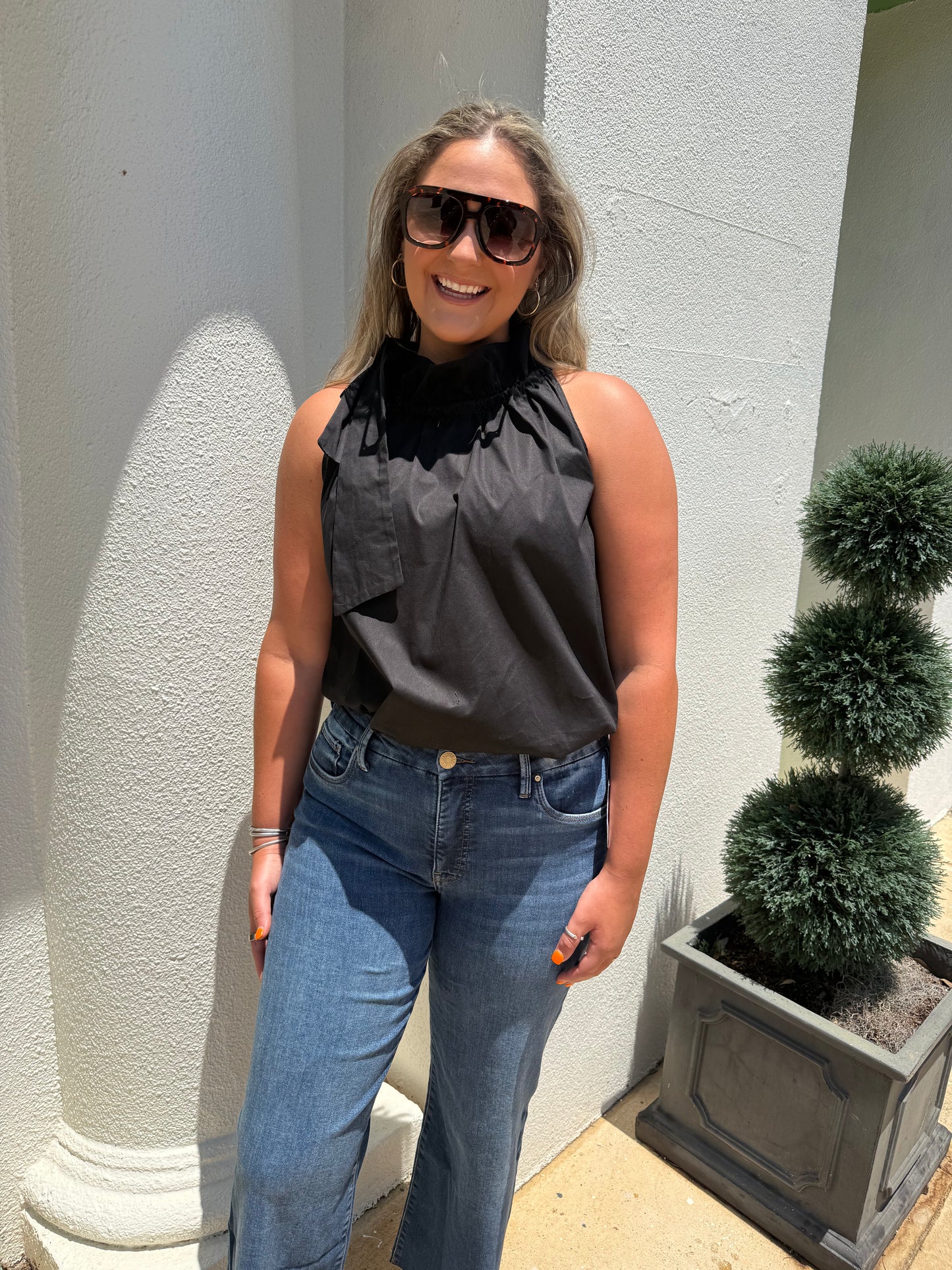 Bridget Ruffle Tie Neck Top