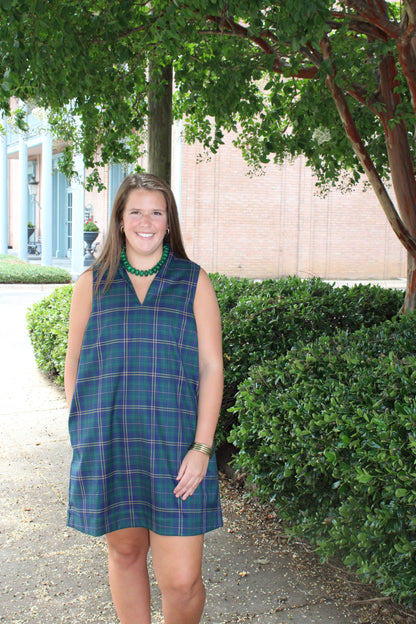 Green Plaid Mini Dress