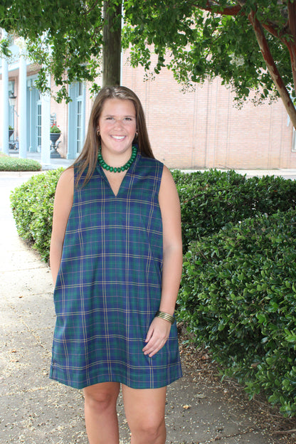 Green Plaid Mini Dress