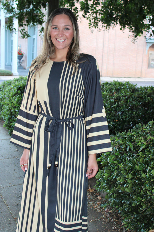 Black/ Cream Maxi Dress
