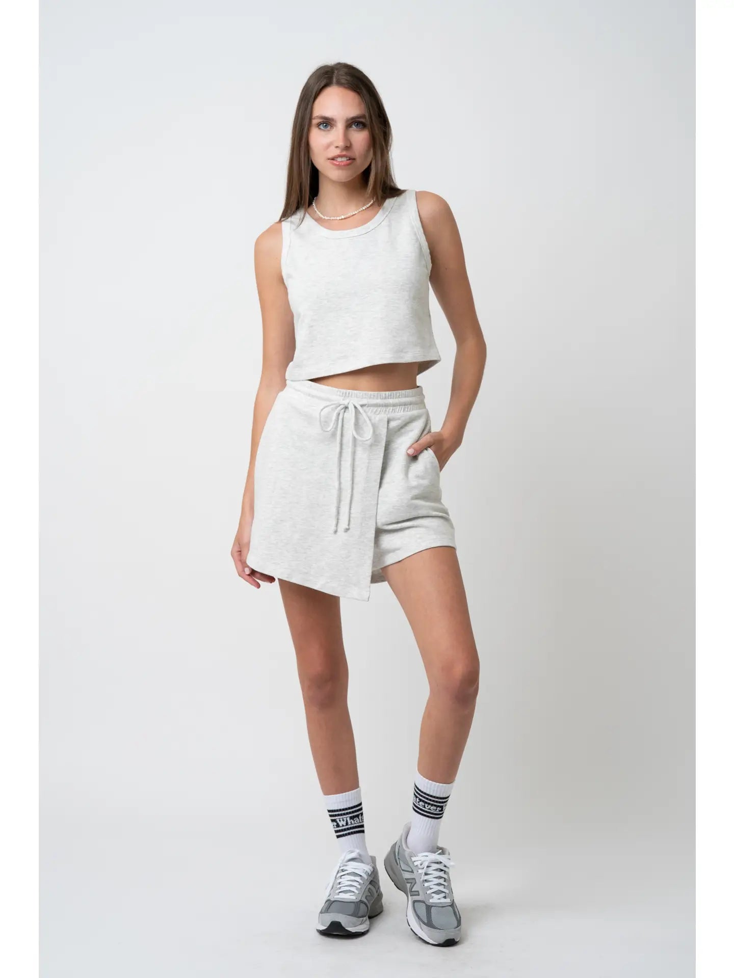 Ash Grey Wrap Mini Skort