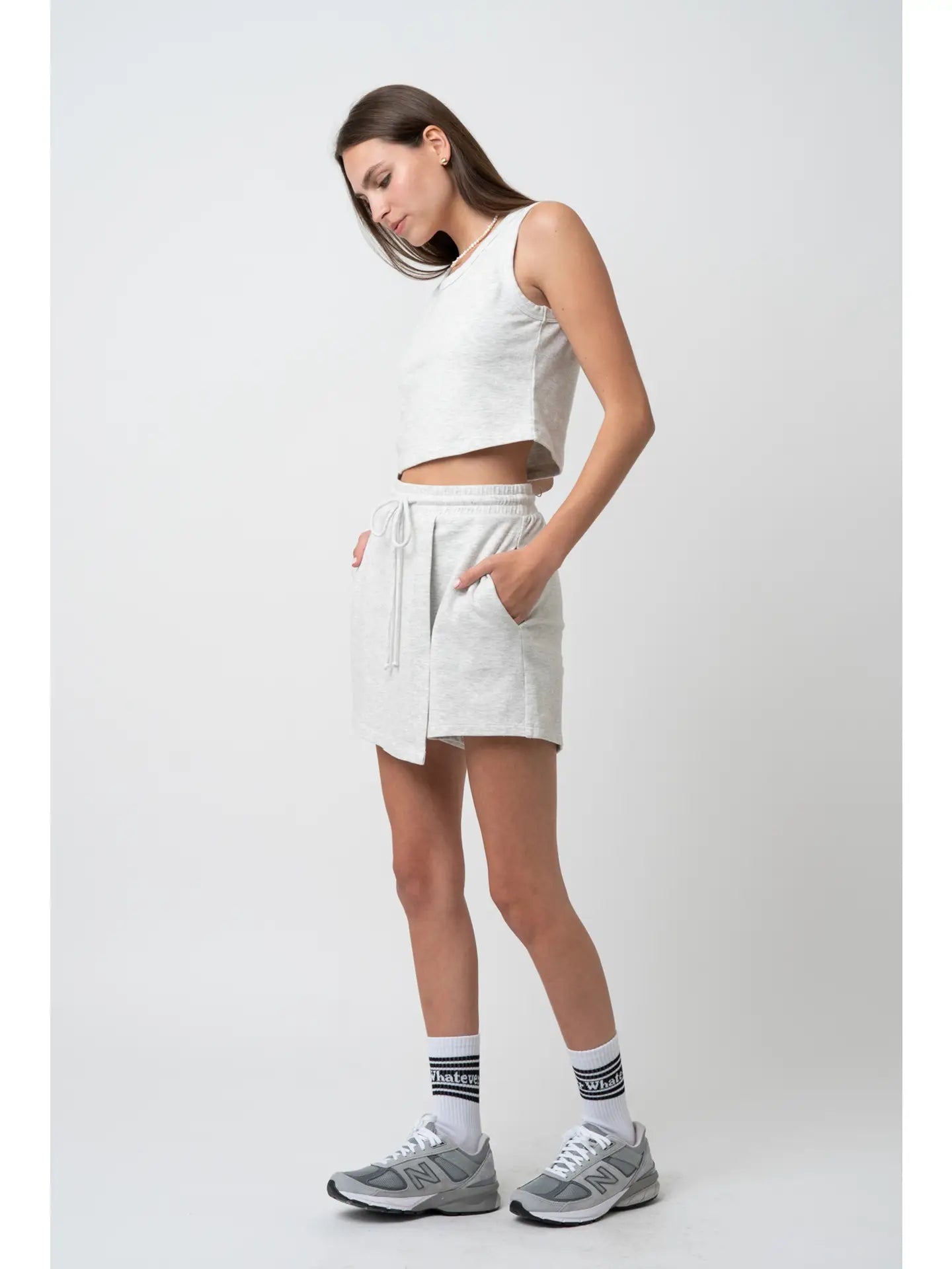 Ash Grey Wrap Mini Skort