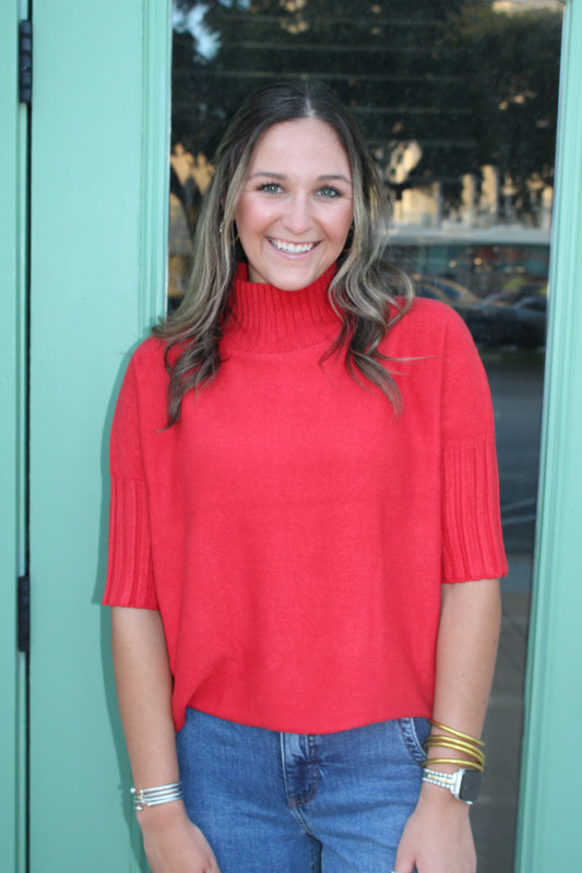 Maple Turtleneck Red