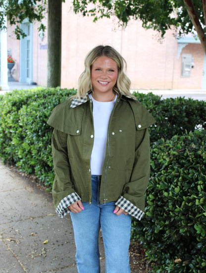 Olive Cape Jacket