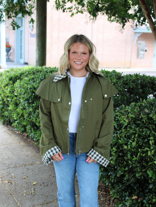 Olive Cape Jacket