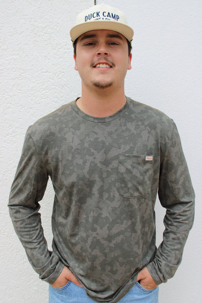 Buxton Hagood LS Fossil Foxhole Camo