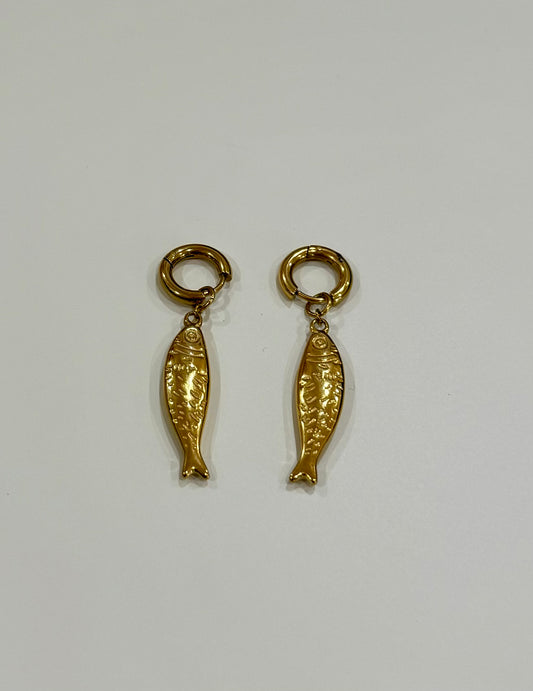 Dayna Huggie Hoop Fish Earring