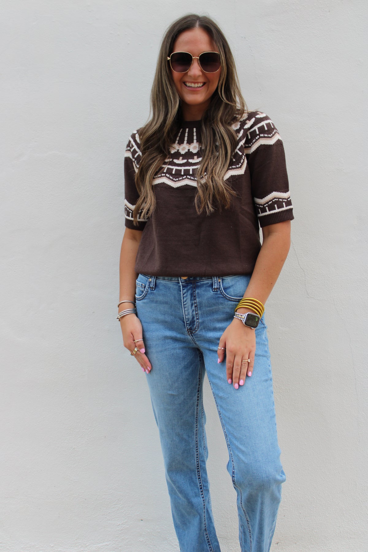 Short Sleeve Pattern Sweater