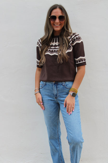 Short Sleeve Pattern Sweater