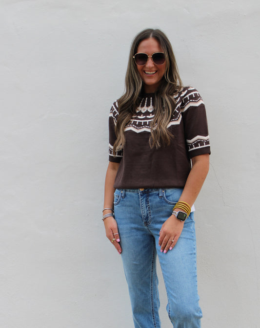 Short Sleeve Pattern Sweater