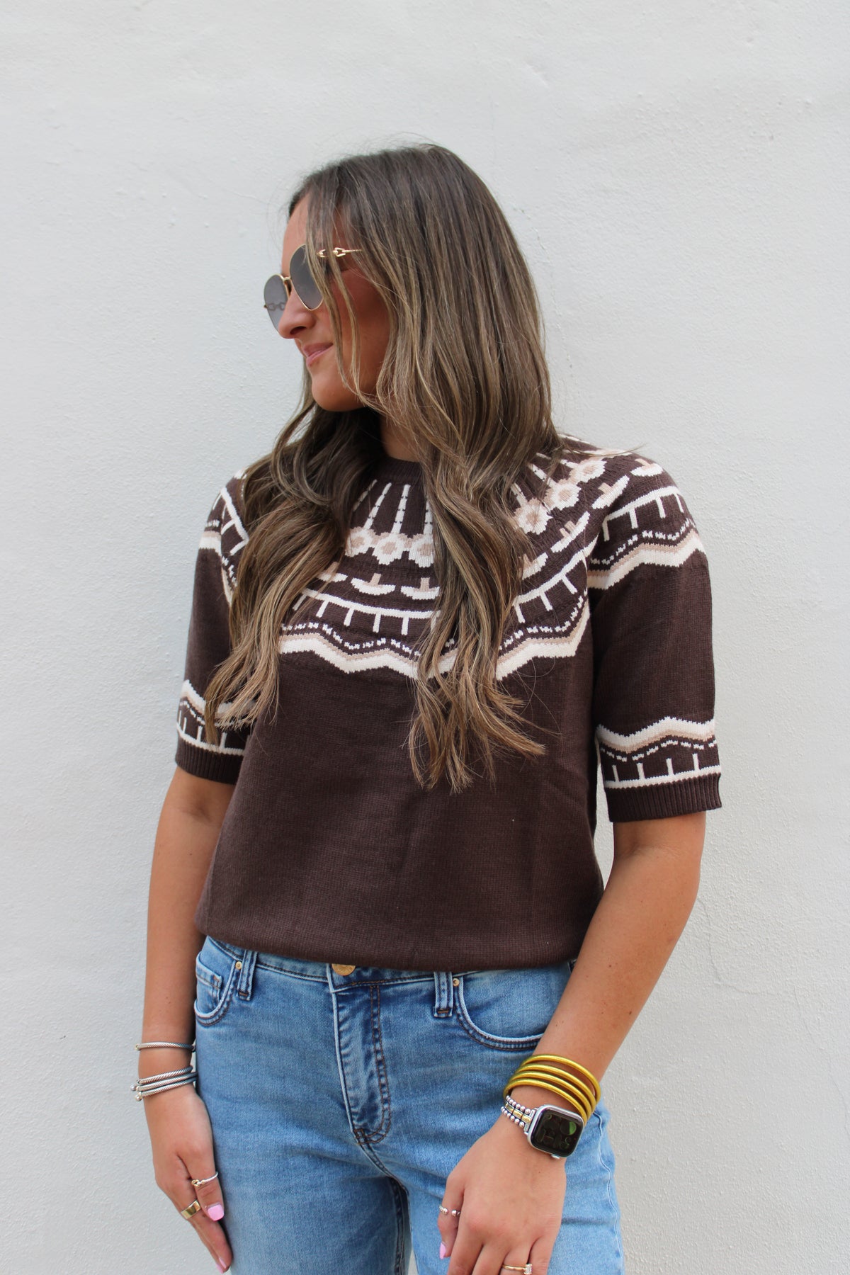 Short Sleeve Pattern Sweater