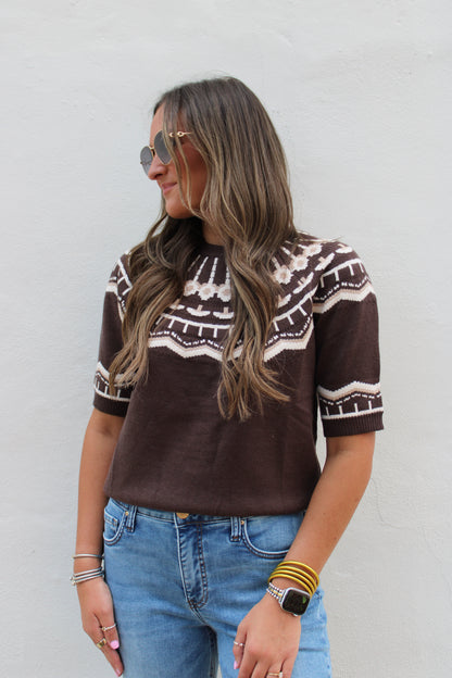 Short Sleeve Pattern Sweater