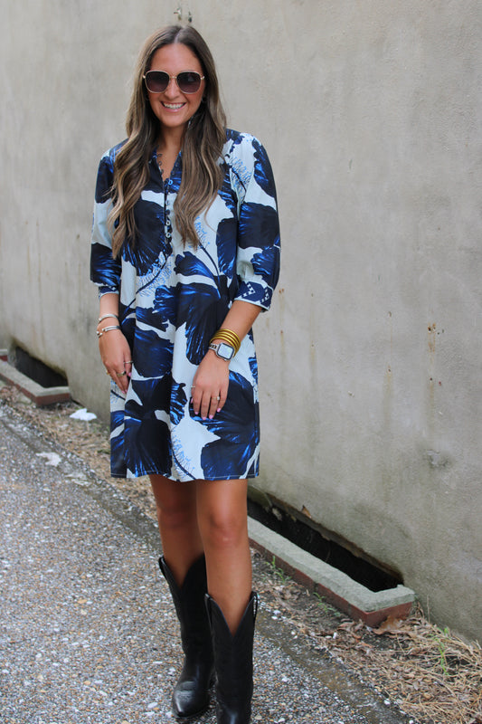 Dahlia Dress  Indigo Lilies