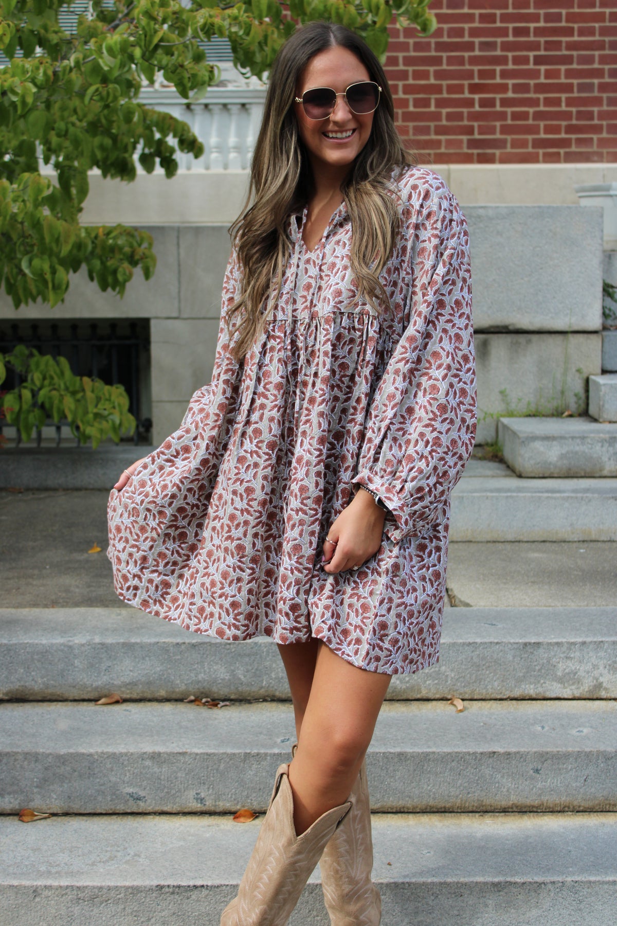 Relaxed Mini Dress - Rouge Floral
