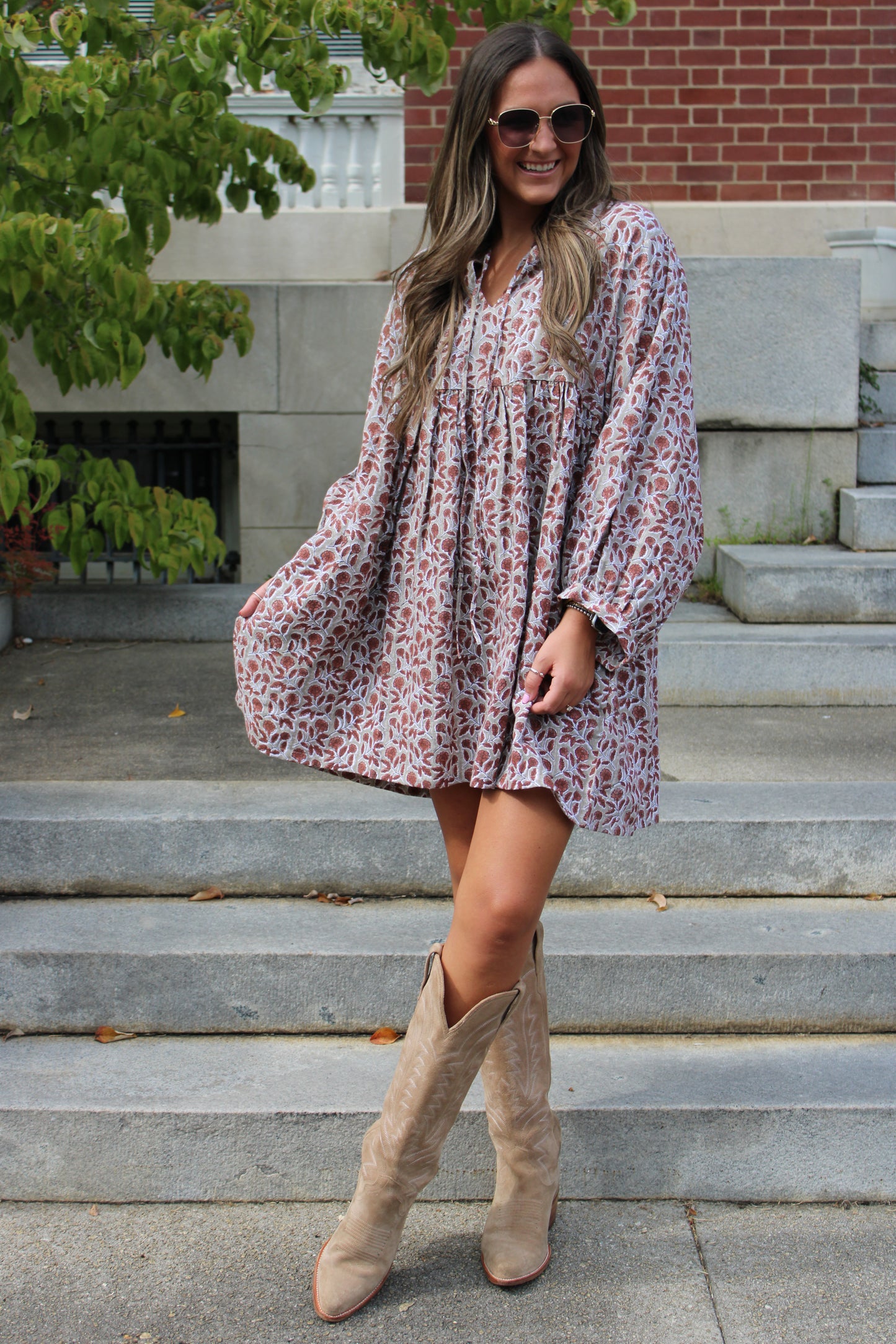 Relaxed Mini Dress - Rouge Floral