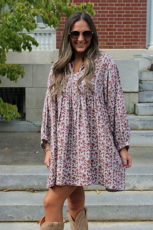 Relaxed Mini Dress - Rouge Floral